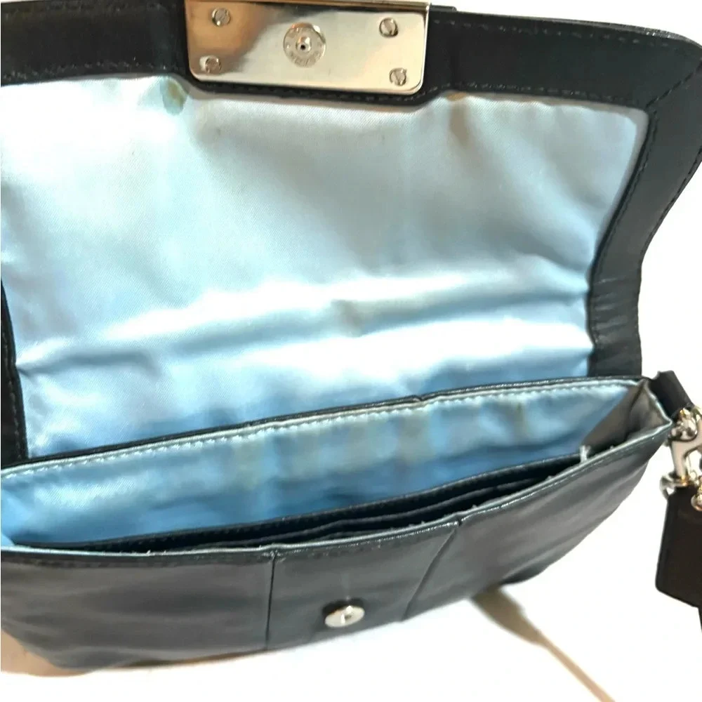 Coach black leather crossbody handbag